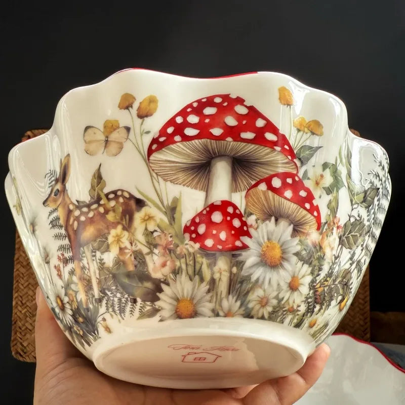 Ceramic Dinnerware Oval Serving Platter Festive Tableware Collection