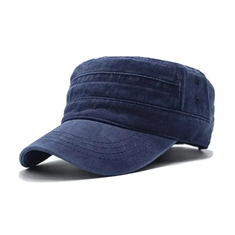 Hat Men Fishing Retro Do Old Wash Jeans Big Head Bib Flat Top Hat Outdoor Casual Tie-In Female Cap Trend European And N Style