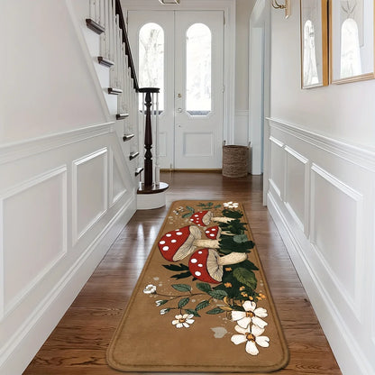 Mushroom Carpet Brown Dirt-Resistant Floor Mat
