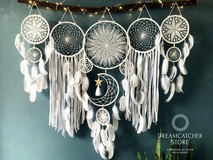 5pcs/set Boho Macrame Dream Catchers Wall Hangings