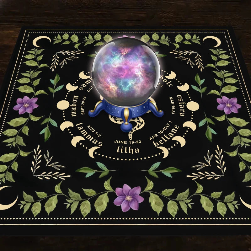 Tarot tablecloth floral and plant print