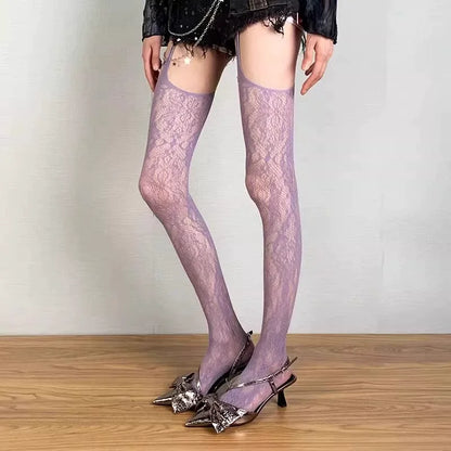 Lolita Girls Punk Style Floral Tights