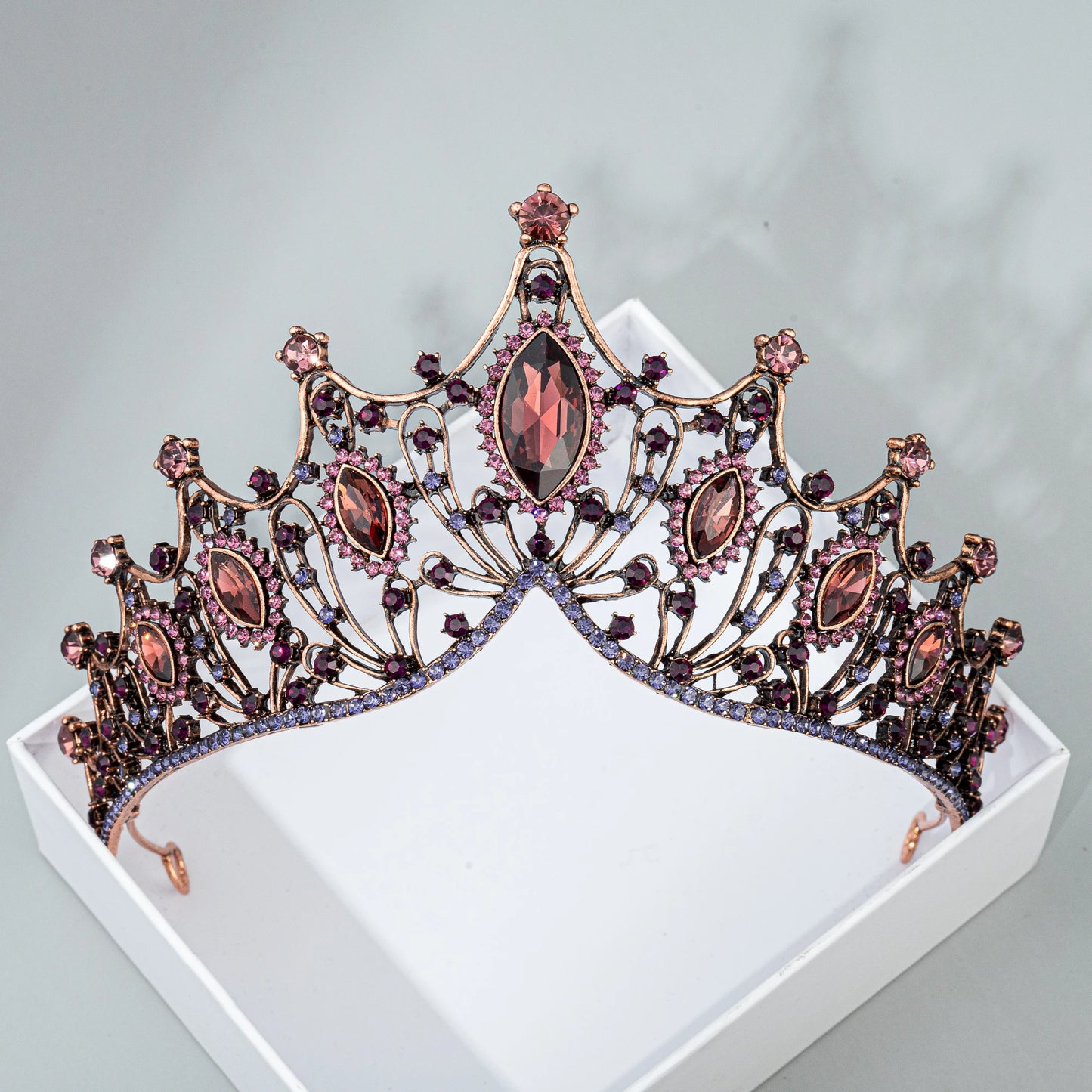 Vintage Crystal Geometric Necklace And Earrings Set