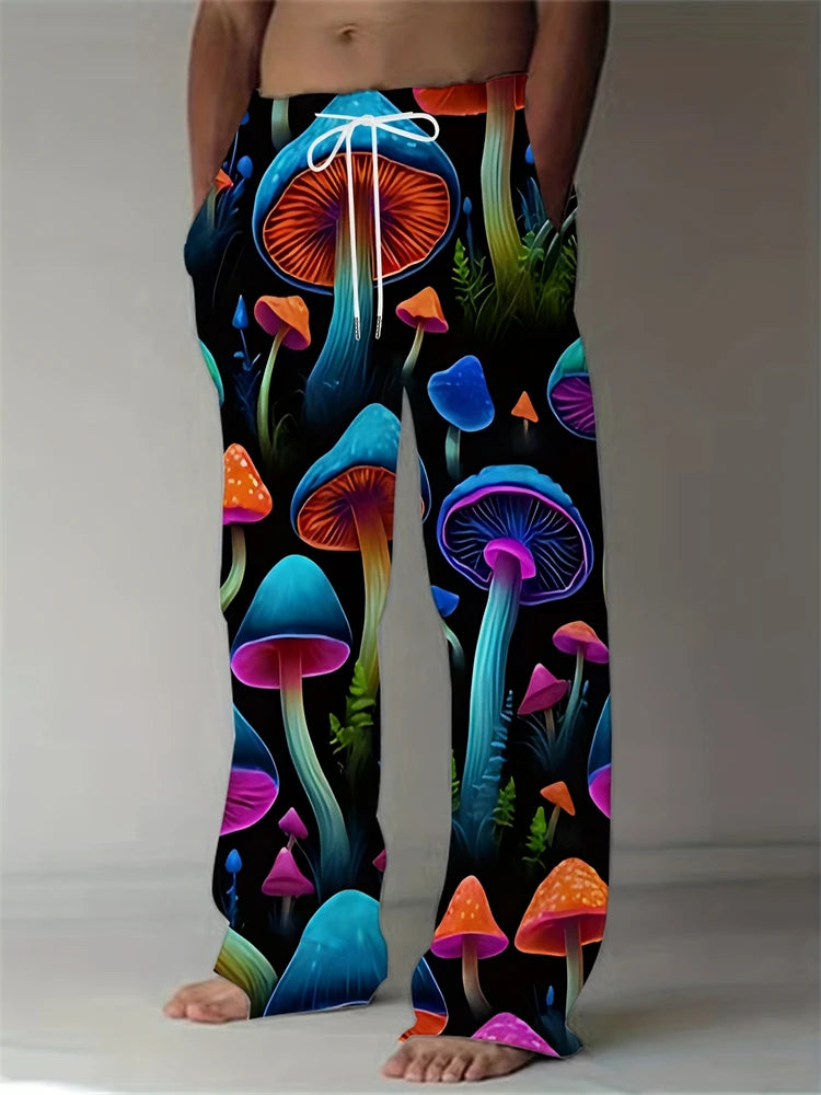 Beach Pants Men's 3D Mushroom Pattern