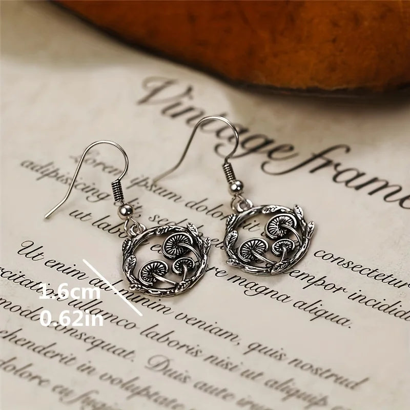 Vintage Mushroom Pendant Earrings