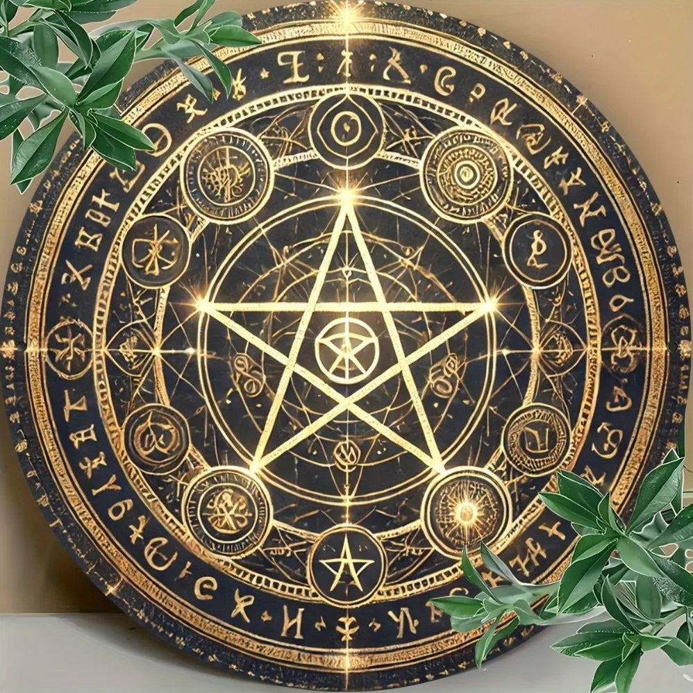 Vintage Witchcraft Pentagram Aluminum Sign