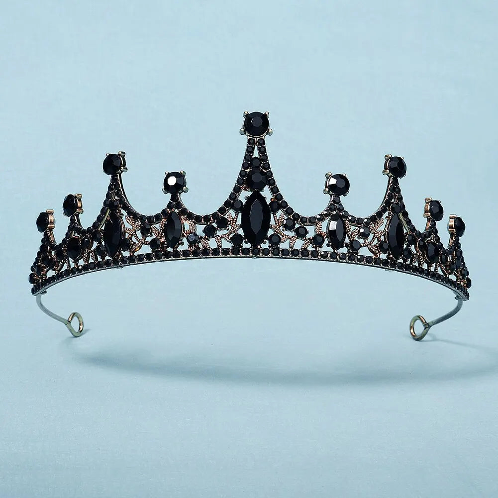Black Crystal Rhinestone Tiaras