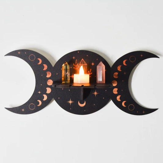 Bohemian Three-dimensional Wood Crystal Shelf