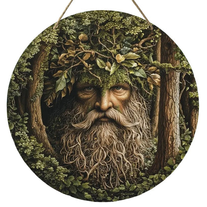 Tree Elf Circular Wooden Sign