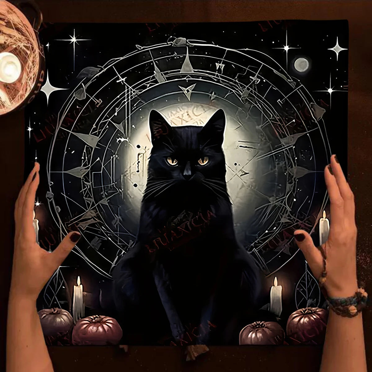 Esoteric Black Cat Tarot Tablecloth