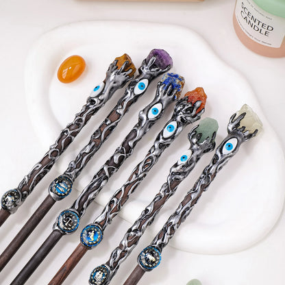 Natural Crystal 12 Constellations Devil's Eye Energy Wand