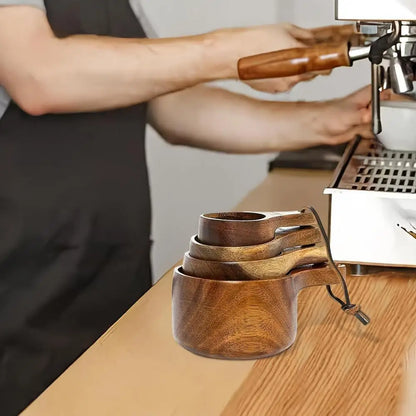 4 pcs Wooden Measuring Cup Or Spoon Set