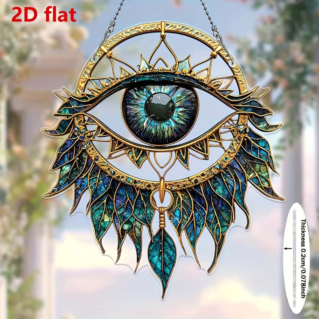 1PcEvil Eyes Hanging Decoration Hanging Pendant Wind Chime Suncatcher Home Window Ornament Garden Decor Car Interior Decoration