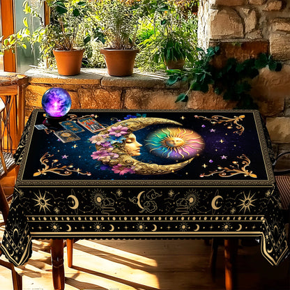 Bohemian Style Polyester Tablecloth + 4 Self-Adhesive Stickers