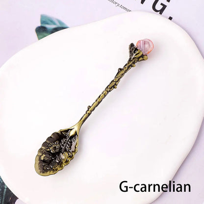 Natural Crystal Tumbled Stone Spoon