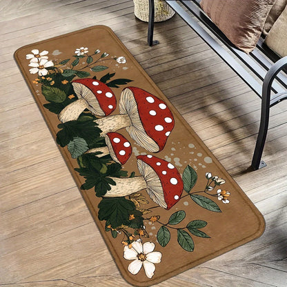 Mushroom Carpet Brown Dirt-Resistant Floor Mat