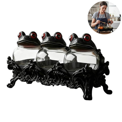 Frog-Lid Apothecary Spice Jars