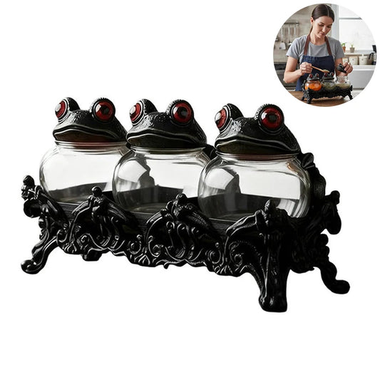 Frog-Lid Apothecary Spice Jars