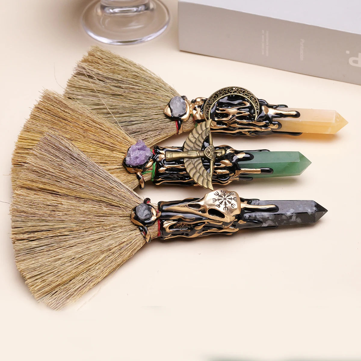 Natural Crystal Stone Point Magic Broom