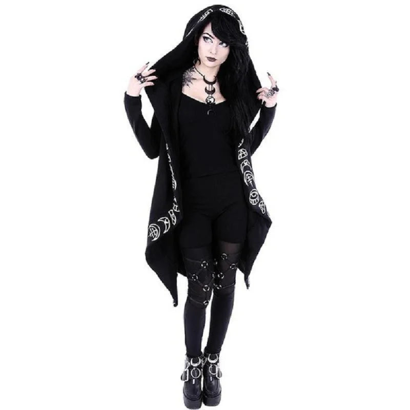 Ladies Moon Pattern Long-sleeved Cardigan