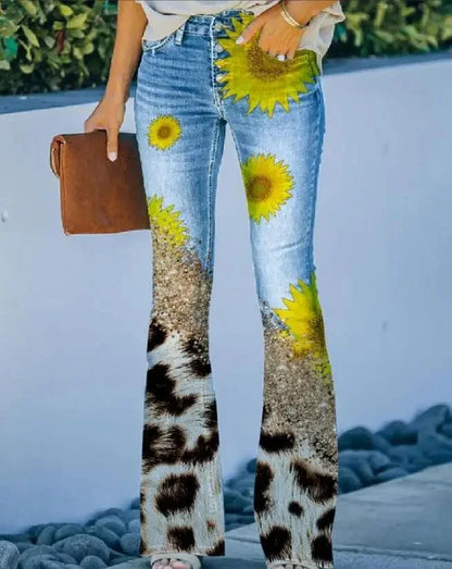 Casual Plus Size Women's Bell Bottom Pants