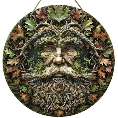 Tree Elf Circular Wooden Sign