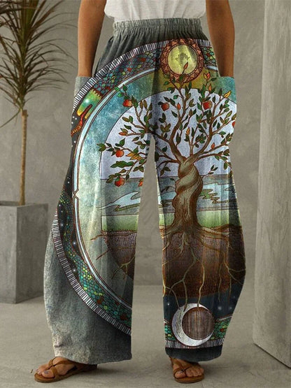 Galaxy Moon Stars Full Length Wide Leg Pants