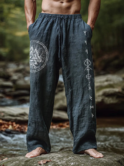 Men's Viking Retro Nordic Totem Two tone  Casual Pants