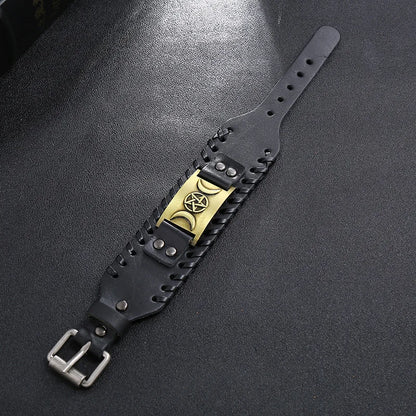 Vintage Wide Edition Nordic Bracelet Faux Leather