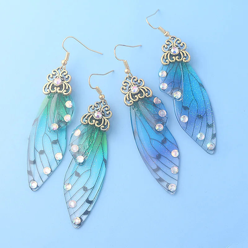 Colorful Butterfly Wing Earrings