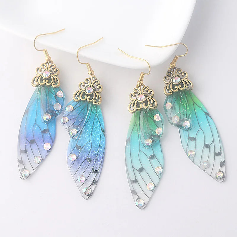 Colorful Butterfly Wing Earrings
