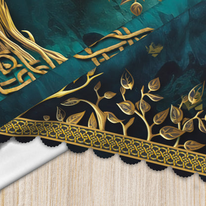 Deep Teal Tree of Life Tablecloth