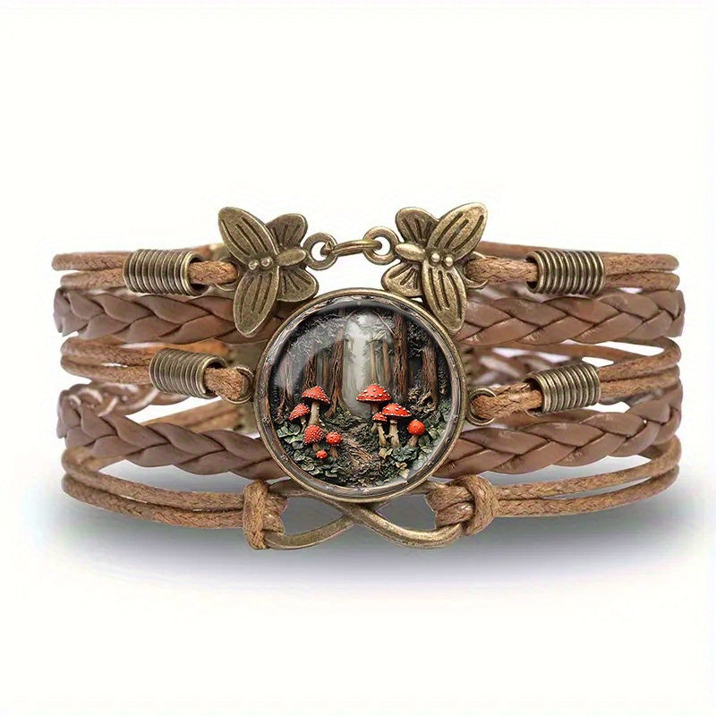 Bohemian Mandala Mushroom Infinity Bracelet