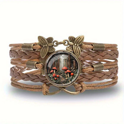 Bohemian Mandala Mushroom Infinity Bracelet