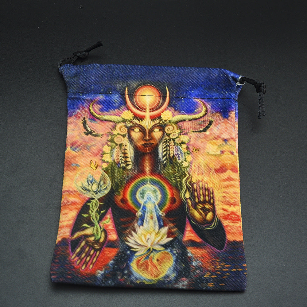 Double-sided Printing Composite Velvet Tarot Storage Bag