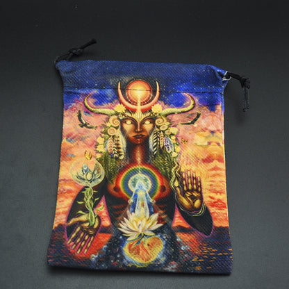 Double-sided Printing Composite Velvet Tarot Storage Bag