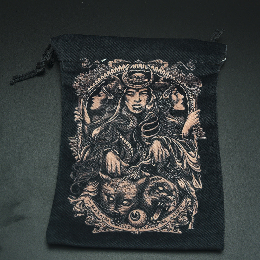 Double-sided Printing Composite Velvet Tarot Storage Bag