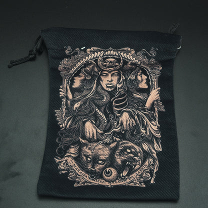 Double-sided Printing Composite Velvet Tarot Storage Bag
