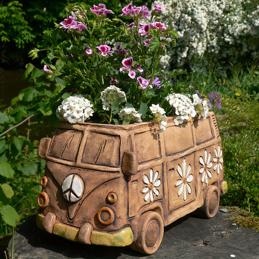 Vintage Hippie Van Resin Planter