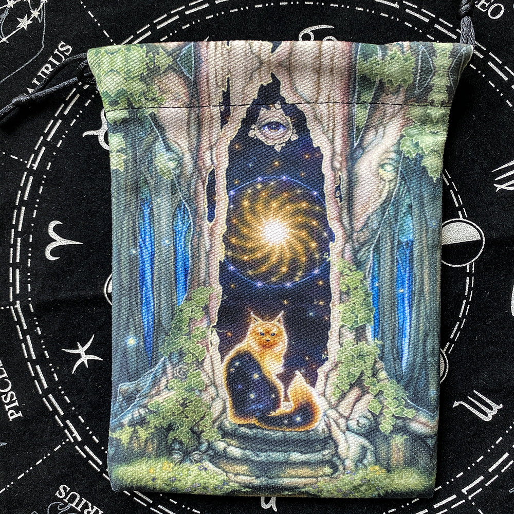 Double-sided Printing Composite Velvet Tarot Storage Bag