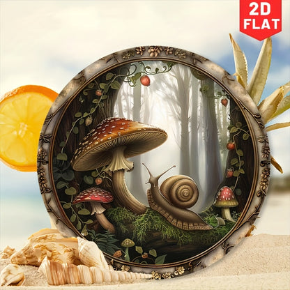 Round Aluminum Mushroom Retro Sign 2D Flat 8x8 inch