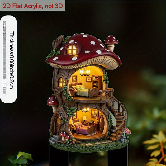 A two story mushroom house for Flower Pots and Lawns