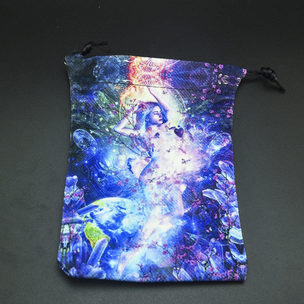 Double-sided Printing Composite Velvet Tarot Storage Bag