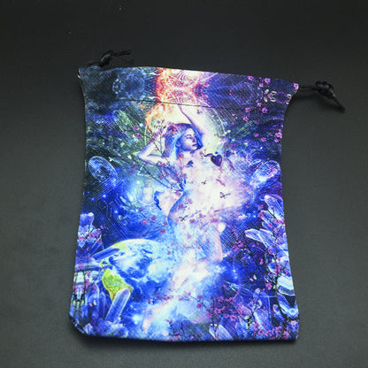 Double-sided Printing Composite Velvet Tarot Storage Bag