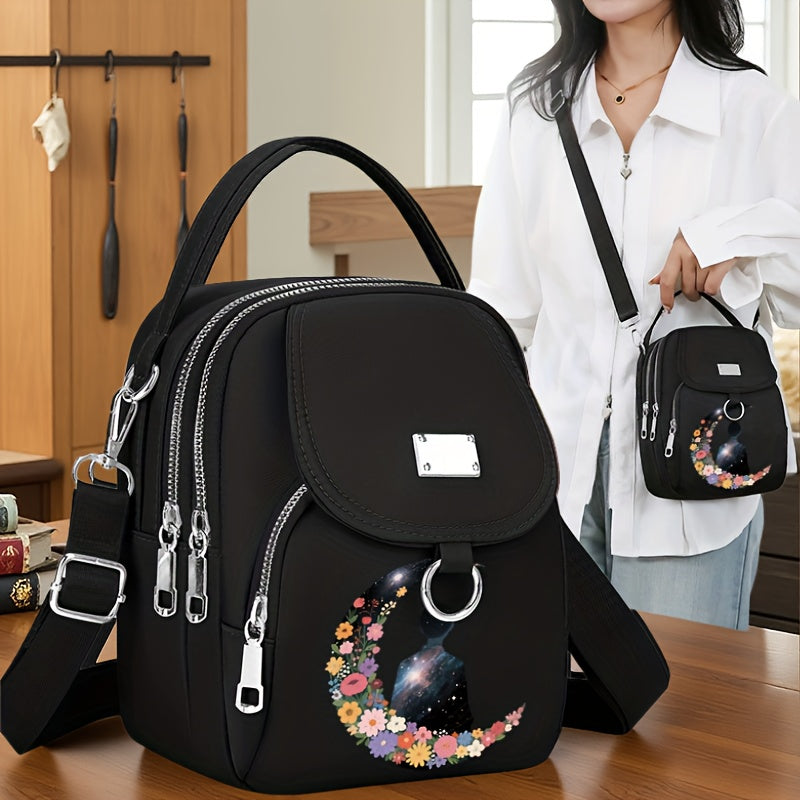 Modern Star and Moon Crossbody Bag Versatile Unisex