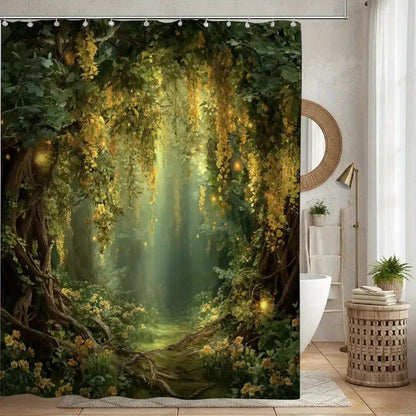 Bathroom Shower Curtain, "Swimming in Nature"