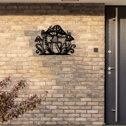 3pc Iron Mushroom Wall Art