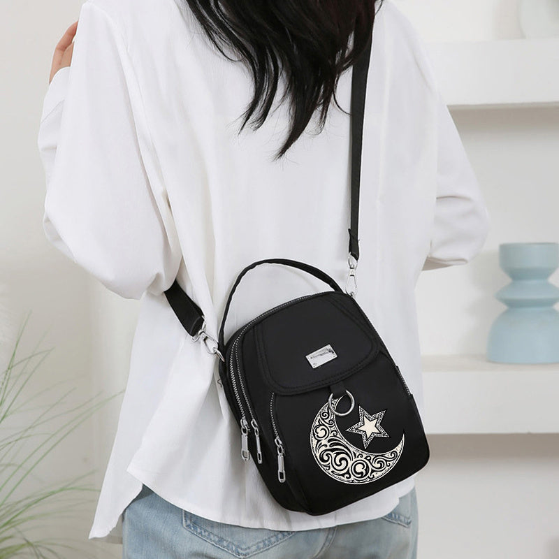Modern Star and Moon Crossbody Bag Versatile Unisex