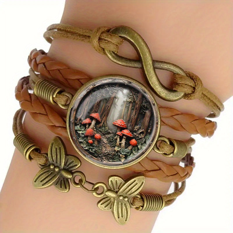 Bohemian Mandala Mushroom Infinity Bracelet