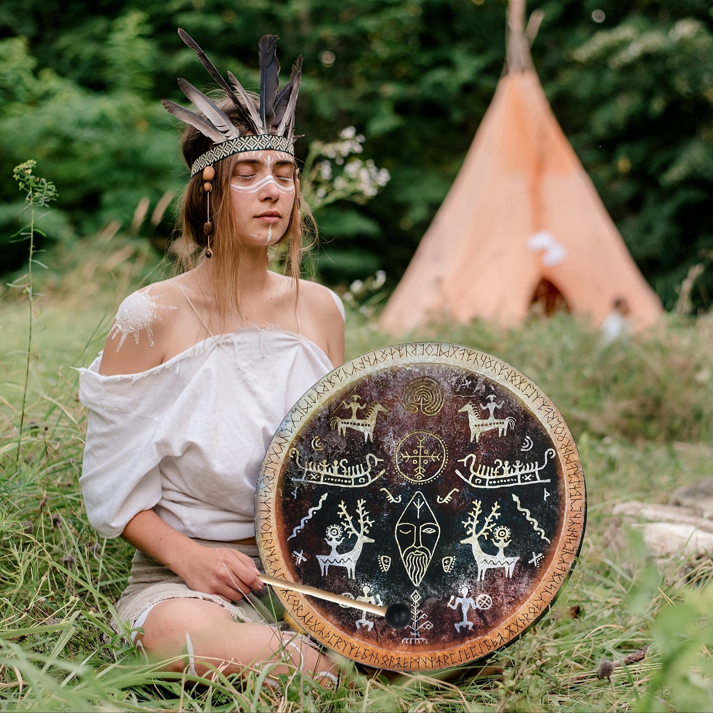 Caveman Drum with a Handle